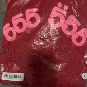Sp5der Red and Pink Graphic Hoodie